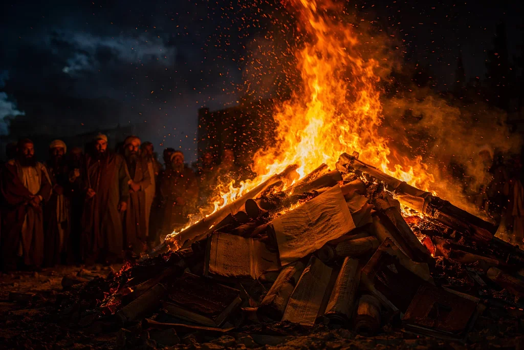 Flame — the fate 'Uthmān decreed for every rival copy